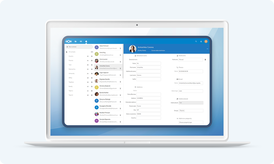 Nextcloud : gérer ses carnets d'adresses